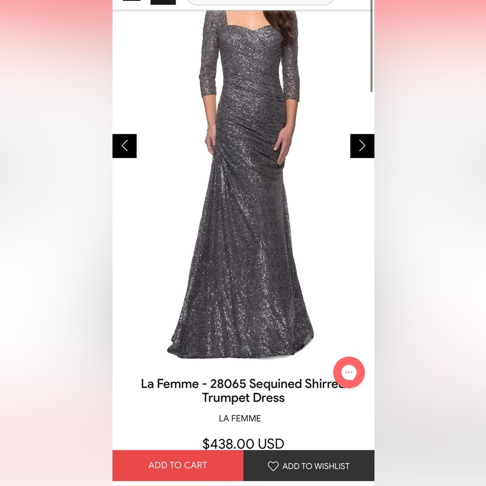NWT LAFEMME GOWN - Sequined TRUMPET GOWN